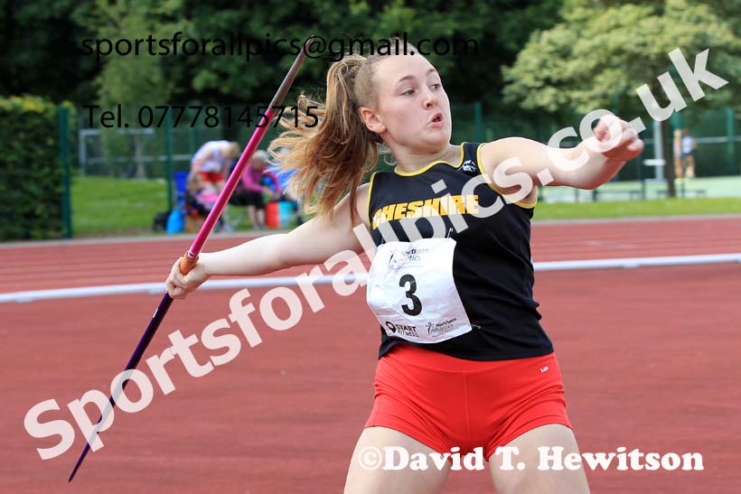 Girls Under-15s Javelin, 2022 Northern Inter Counties U17s and U15s Track and Field, York, Thursday, June 2nd. Photo: David T. Hewitson/Sports for All Pics